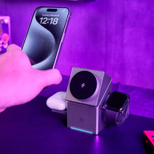 Load image into Gallery viewer, Mag Qube Qi2 3-in-1 Intelligent Charging Station + Mag 3 Pro Qi2 3-in-1 Foldable Travel Charging Station