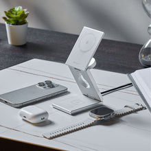 Load image into Gallery viewer, Mag Z Magnetic 3-in-1 Foldable Travel Charging Station + OMNIA T3 Universal Travel Adapter