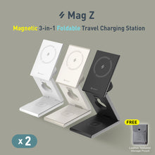 Load image into Gallery viewer, Mag Z - Magnetic 3-in-1 Foldable Travel Charging Station (2 pcs)
