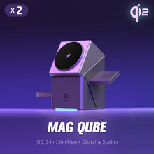 Load image into Gallery viewer, Mag Qube Qi2 3-in-1 Intelligent Charging Station (2PCs)