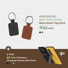 Load image into Gallery viewer, AVISTAR C01 Nano Smart Tag Card + Mag Book Qi2 3-in-1 Wireless Charging Station with Stand
