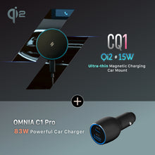 Load image into Gallery viewer, CQ1 Qi2 Magnetic Charging Car Mount + OMNIA C1 Pro 83W Powerful Car Charger