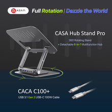 Load image into Gallery viewer, CASA Hub Stand Pro USB-C 6-in-1 Laptop Stand Hub + CASA C100+ - USB-C to USB-C 100W Cable (1M)
