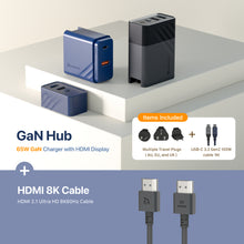 Load image into Gallery viewer, GaN Hub 65W GaN Charger with HDMI Display + HDMI 8K Cable HDMI 2.1 Ultra HD 8K60Hz Cable
