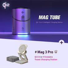 Load image into Gallery viewer, Mag Tube Qi2  3-in-1 Intelligent  Charging Station + Mag 3 Pro Qi2 3-in-1 Foldable Travel Charging Station
