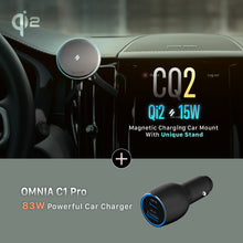 Load image into Gallery viewer, CQ2 Qi2 Magnetic Charging Car Mount + OMNIA C1 Pro 83W Powerful Car Charger
