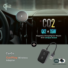 Load image into Gallery viewer, CQ2 Qi2 Magnetic Charging Car Mount + CarGo CarPlay Wireless Adapter
