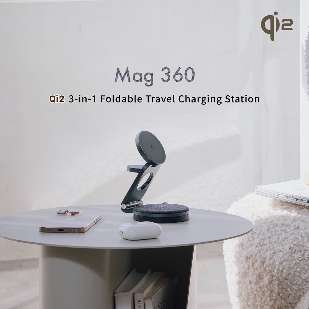 Mag 360 Qi2 3-in-1 Foldable Travel Charging Station