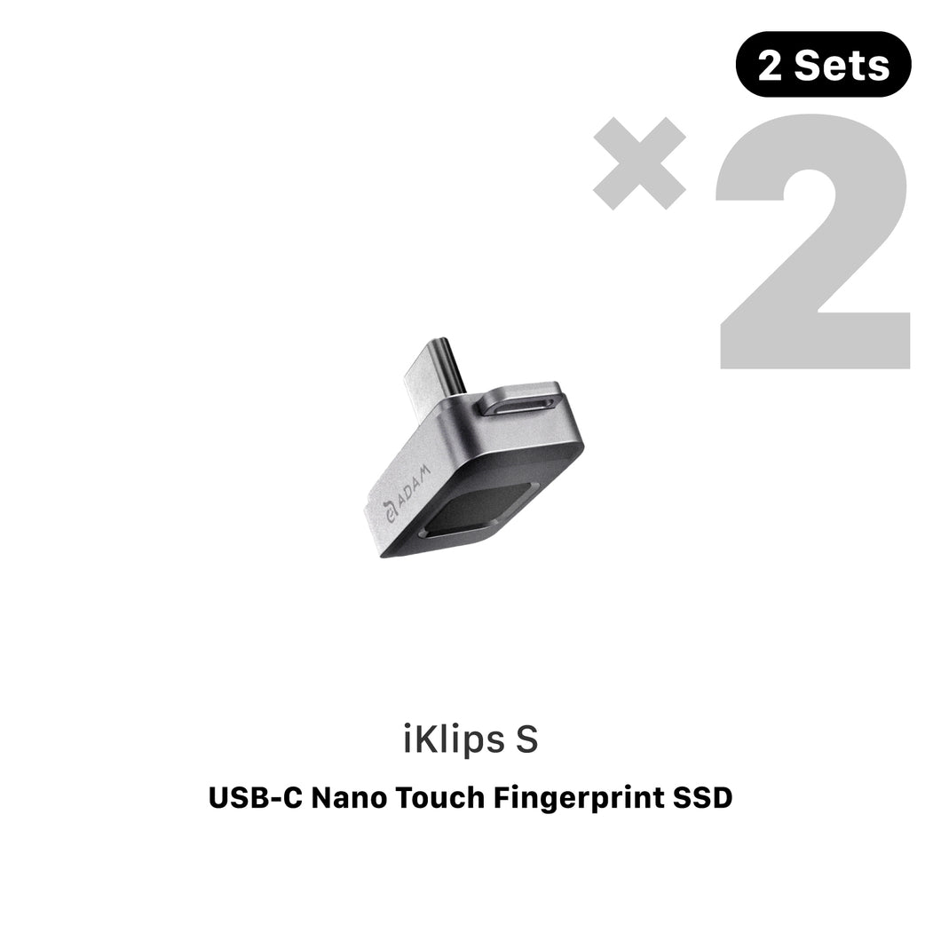 (2 Sets) iKlips S USB-C Nano Touch Fingerprint SSD