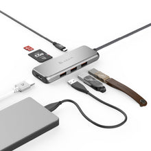 Load image into Gallery viewer, CASA Hub A07 USB-C Gen2 SuperSpeed 7-in-1 Hub + CASA M100+ USB-C to USB-A Cable (1M)
