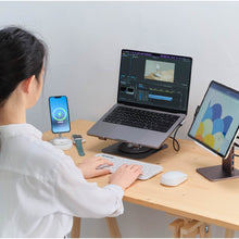 Load image into Gallery viewer, Mag M Pro Magnetic 8-in-1 iPad Stand Hub + PeAk II Ultra HD 4K 60Hz HDMI Cable (2M)
