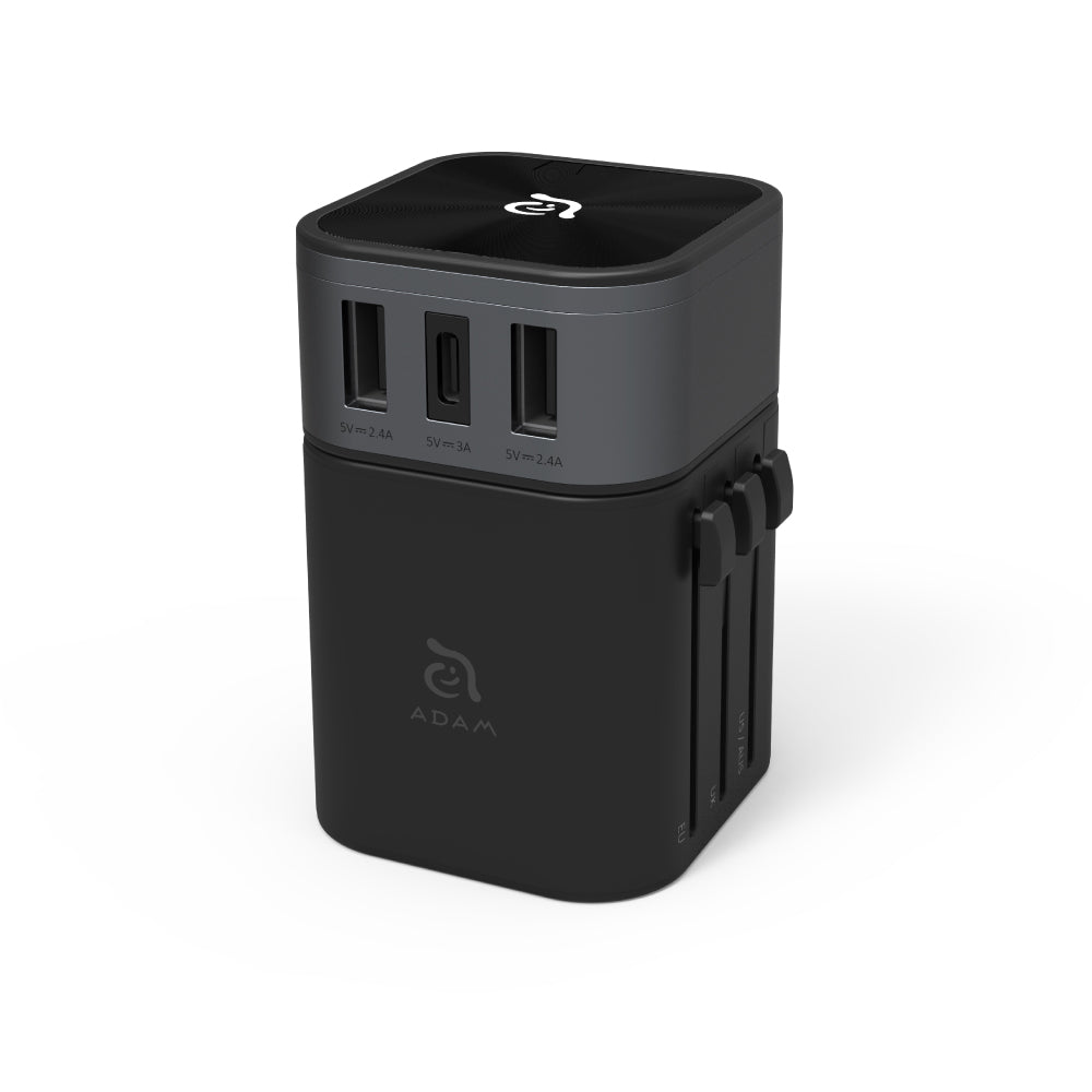 Mag 3 Magnetic 3-in-1 Foldable Travel Charging Station +OMNIA T3 Universal Travel Adapter